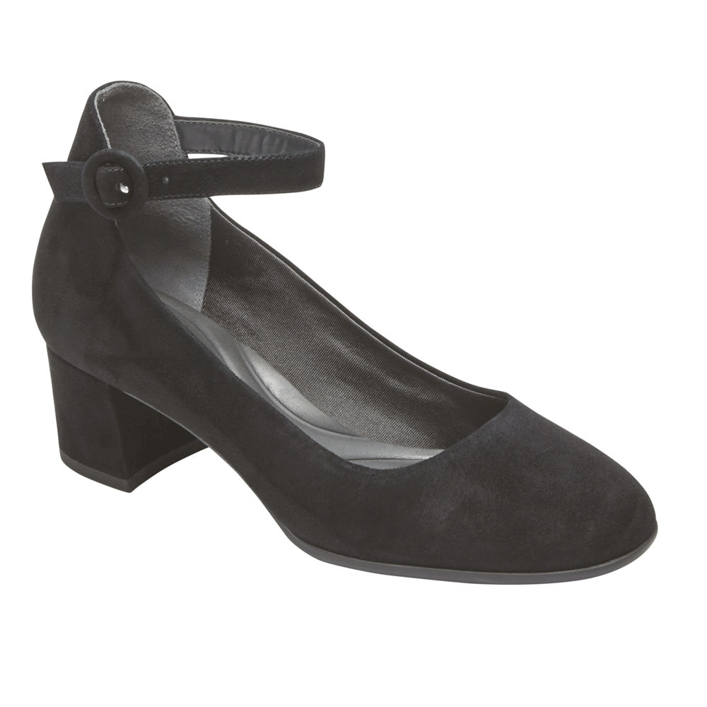 Rockport Hæler Sko Dame Svart - Total Motion Novalie Ankle-Strap - ARSP51968